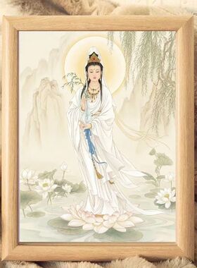 观世音莲花佛像摆台相框
