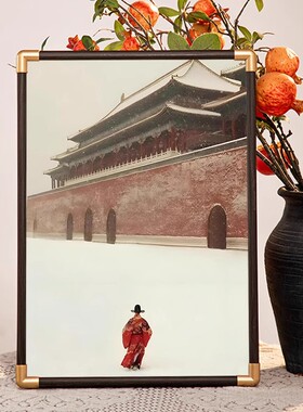 张居正雪中独行画书房相框摆件