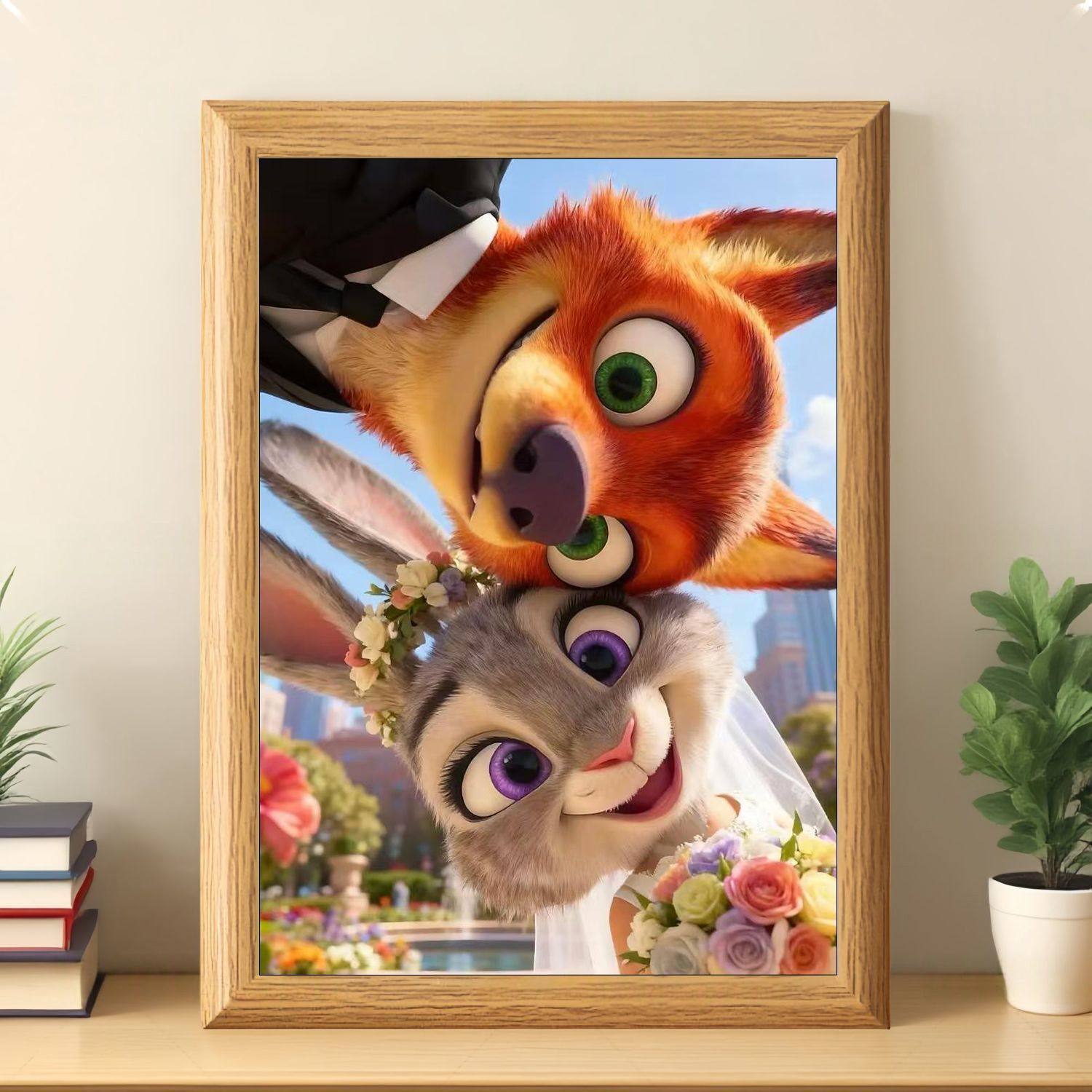 疯狂动物城朱迪尼克周边动漫二次元相框木质相框摆台送朋友,淘宝优惠券,粉丝福利购,淘宝优惠卷