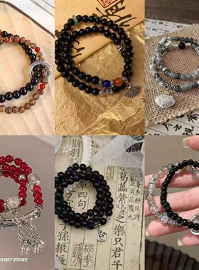 双层叠戴系列-爆款流苏手链新中式平安国风双圈小众手链串珠手饰