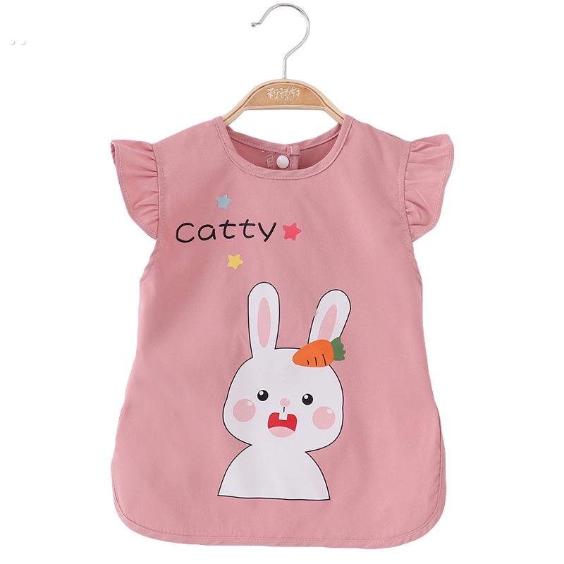 Sleeveless bib baby eating smock children's apron waterproof anti-dirty summer baby thin reverse wearing smock