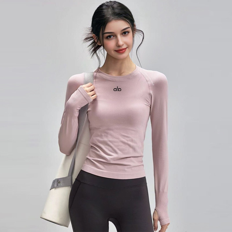 ALOACTIVE修身瑜伽T恤女长袖亲肤舒适显瘦紧身衣速干运动健身上衣,淘宝优惠券,粉丝福利购,淘宝优惠卷