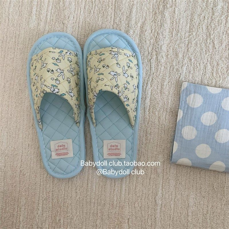 静音超软室内拖鞋~ p布艺拖鞋三层加厚底韩版家居透气可机洗拖鞋 - 图2