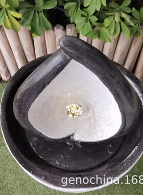创意现代酒店花园庭院喷泉流水招财摆件特色工艺品插电款-5
