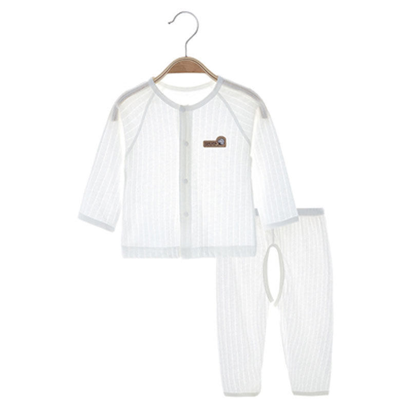 婴儿分体内衣套装夏打底空调服宝宝内穿秋衣秋裤开裆全棉睡衣薄款,淘宝优惠券,粉丝福利购,淘宝优惠卷