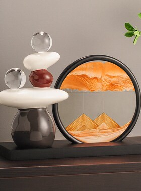 时来运转流沙画摆件客厅玄关电视柜酒柜高级感办公室装饰品工艺品