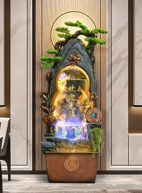 客厅鱼缸假山流水喷泉办s公室玄关阳台装饰造景落地摆件循环水景