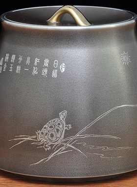 廖达锡罐纯锡茶叶罐锡制防潮密封罐精品礼盒装送客户朋友定制礼品