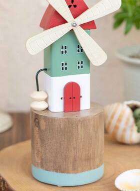 阿楹 客厅旋转风车工位小摆件奶油风日式布置儿童房衣柜转角书桌