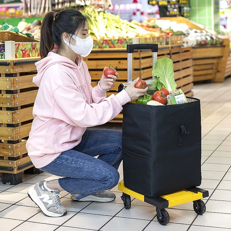 家用手拉车折叠便携轻便拉杆车拖车取快递小推车拉货手推车平板车,淘宝优惠券,粉丝福利购,淘宝优惠卷