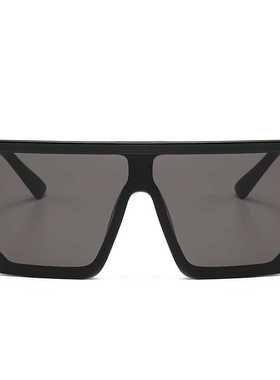 跨境大号方形太阳镜 男士女士平顶时尚镜片连体太阳眼镜