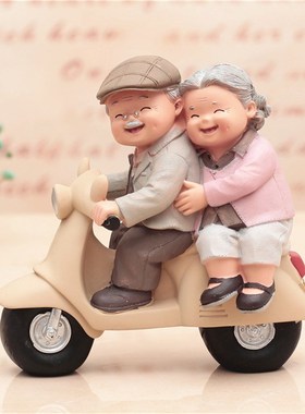 恩爱老人物摆件家居装饰工艺品客厅酒柜摆设闺蜜结婚礼物新婚礼品