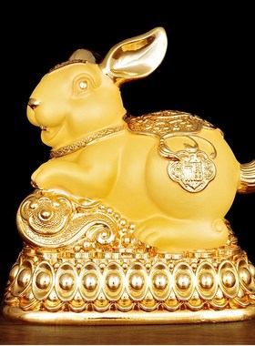 招财兔子摆件创意可爱生肖兔存钱罐工艺品客厅酒柜装饰品兔年礼品