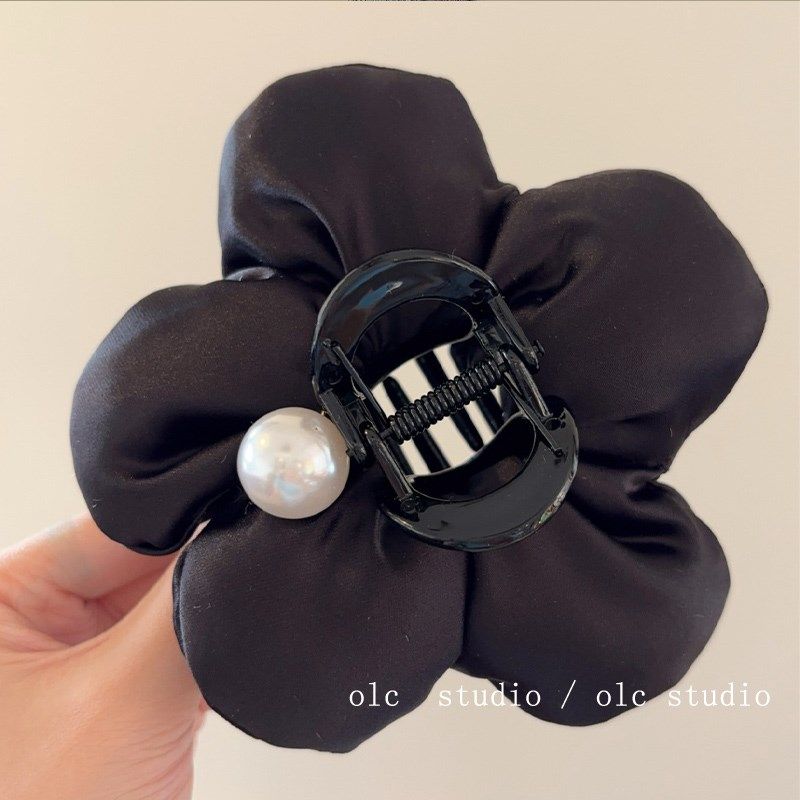 半扎发夹!黑色花朵布艺抓夹!泡芙小号刘海夹头饰新款发饰盘发器,淘宝优惠券,粉丝福利购,淘宝优惠卷