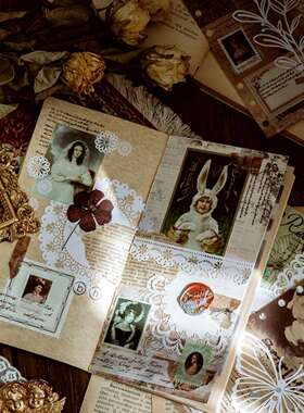 蕾丝镂空花边纸茶话会手帐拼贴复古手账素材便签纸无粘性