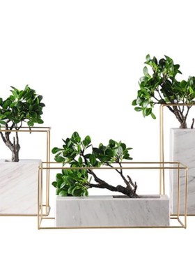 大理石花瓶摆件客厅玄关软装饰品新中式插花容器欧式样板房装饰品