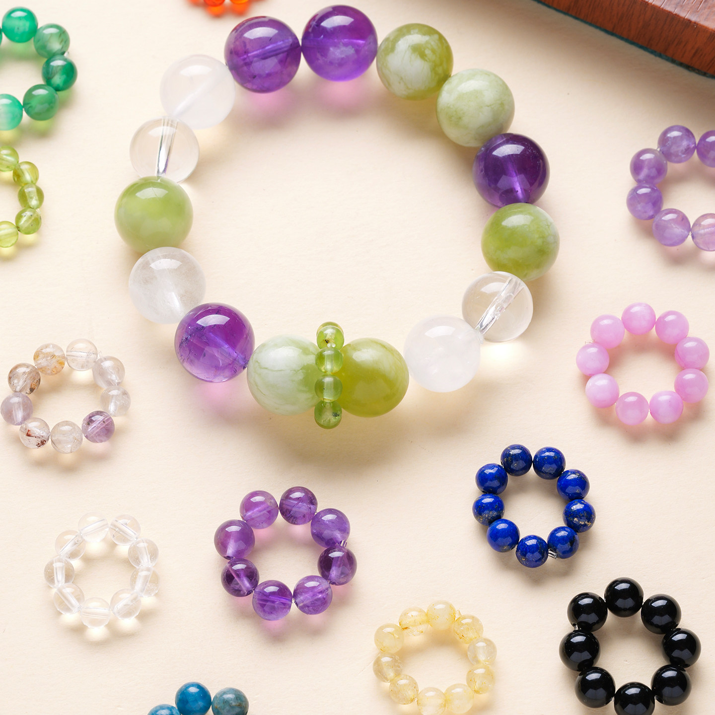 Natural crystal running ring crystal loose beads