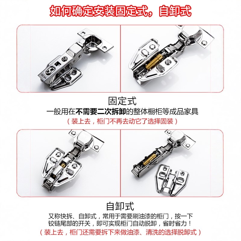 铰链304不锈钢飞机中弯合叶弹簧阻尼缓冲五金配件折叠橱柜门合页 - 图3