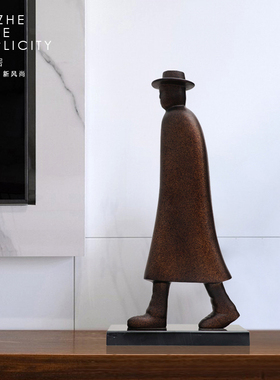 抽象雕塑人物摆件样板房展厅玄关人像装饰品办公室桌面艺术工艺品