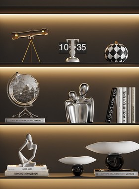 现代轻奢电视柜摆件插花瓶绿植客厅酒柜高级感小众壁龛装饰品摆设