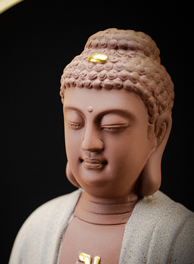 三宝佛药师佛阿弥陀佛释迦摩尼佛祖居家陶瓷佛像供奉家用灯圈摆件