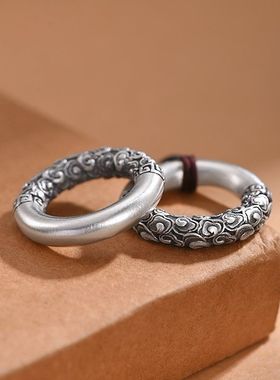 罗泰老银匠999足银祥云纯银平安