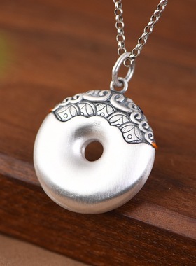 珐琅平安扣吊坠貔貅项链男女潮款