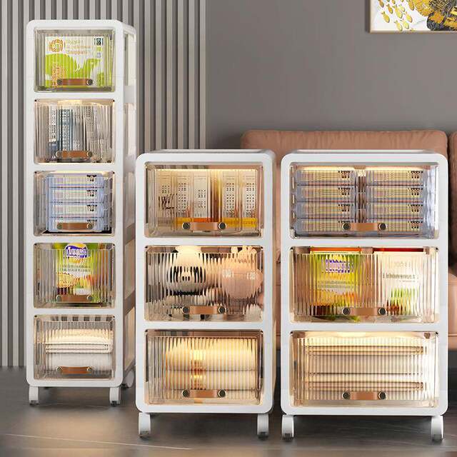 Source material factory storage cabinet Home bedroom living room plastic storage transparent integrated living room