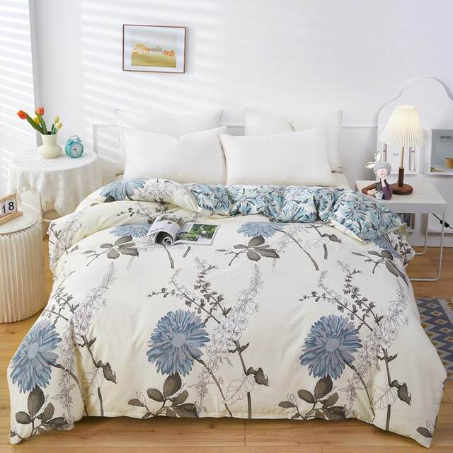 Straight pure printing quilt cover bed sheets multi-cotton specifications small fresh floral cotton water washing quilt cover single flower