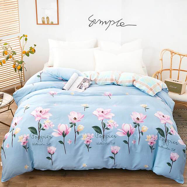 Straight pure printing quilt cover bed sheets multi-cotton specifications small fresh floral cotton water washing quilt cover single flower