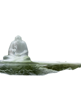 京铜纯琉璃老子像摆件干泡台茶盘