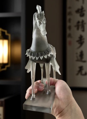 京铜北齐战马琉璃马办公室书房摆