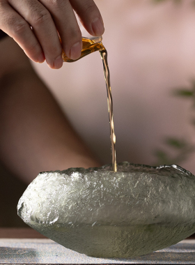 京铜原创聚宝纯琉璃缸简约高档茶道建水茶洗茶渣缸烟灰缸水盂笔洗