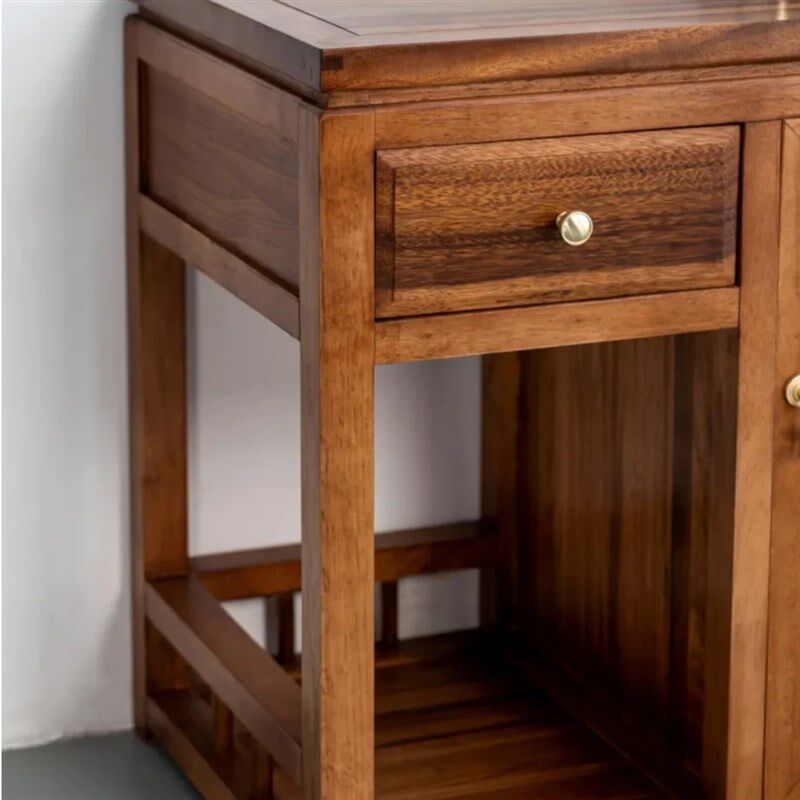 胡桃木茶水柜简约实木餐边柜新中C式可移动置物柜奥坎小茶车储物,淘宝优惠券,粉丝福利购,淘宝优惠卷
