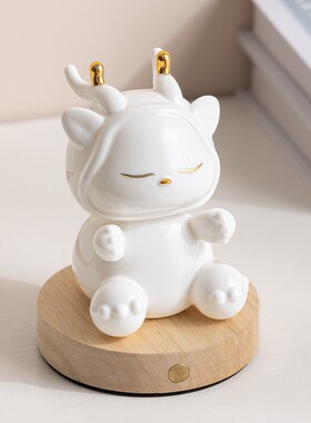 中秋节抱抱龙小夜灯n卧室床头睡眠儿童房台灯浪漫女生礼物瓷灯摆