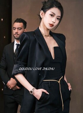 高级感金属e弹性腰带女配连衣裙裙子外套装饰收腰百搭腰封小众腰