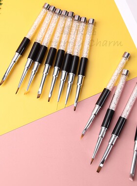 美甲工具套装笔刷j12支装彩绘画花笔拉线笔光疗笔扇形渐变笔秋菊