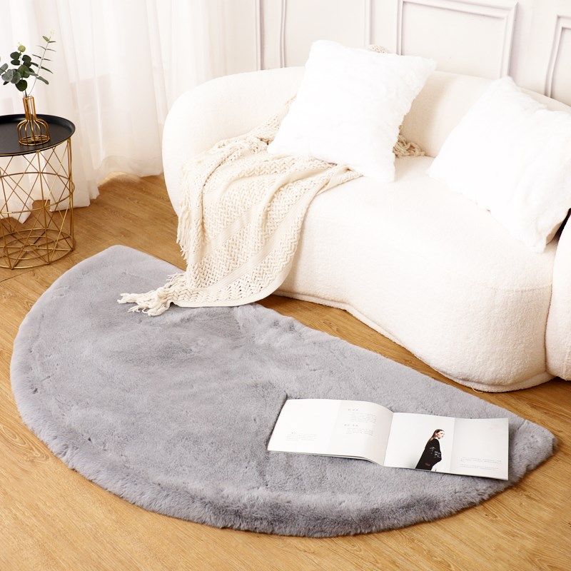 Wind semicircle carpet living room coffee table mat bedroom bedside blanket soft children's room love plush floor mat