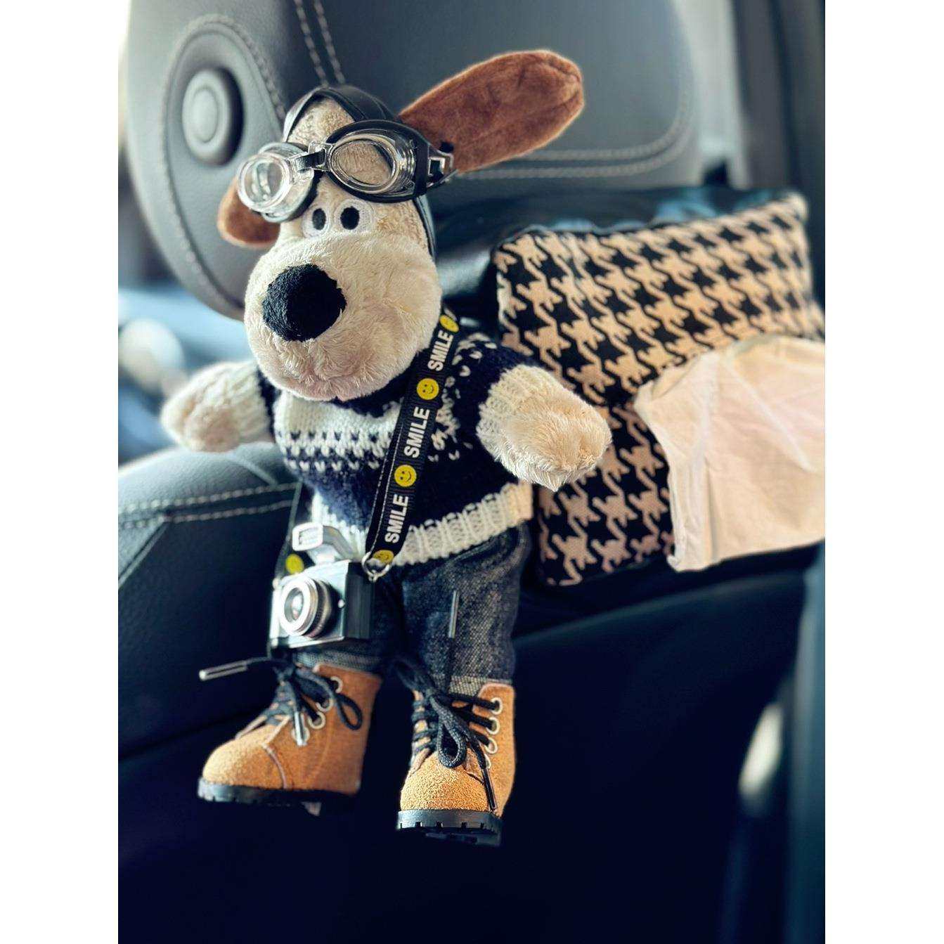 车载纸巾盒挂式飞行狗卡通车内装饰用品千鸟格汽车座椅抽纸云,淘宝优惠券,粉丝福利购,淘宝优惠卷