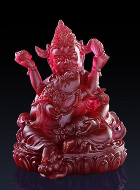 五姓财神佛像古法真琉璃黄财神红财神黑财神白财神绿财神室内摆件