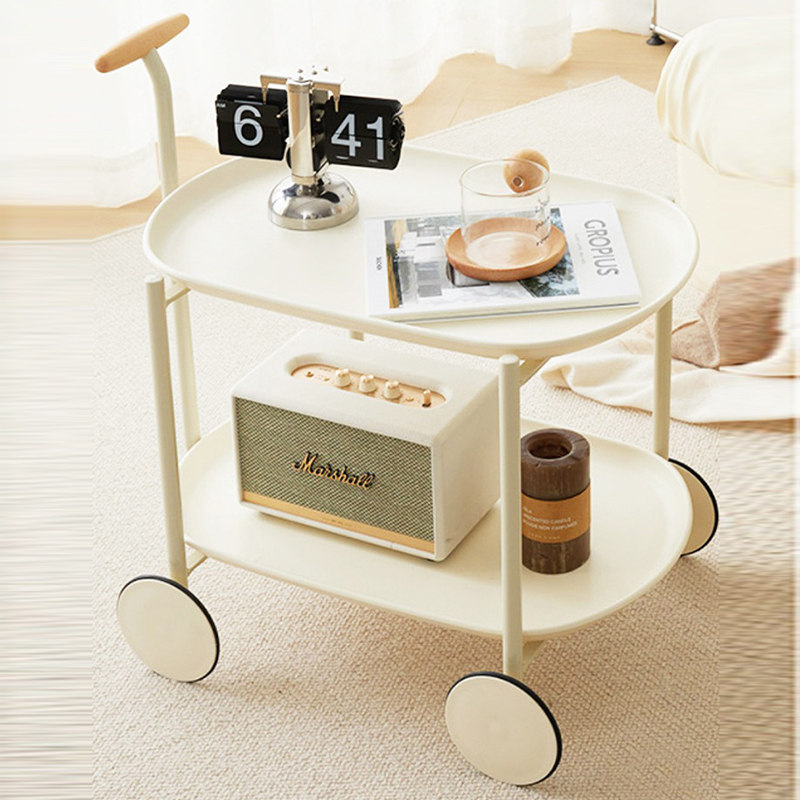奶油风沙发边几茶几落地摆件小推车收纳置物架现T代简约客厅装饰,淘宝优惠券,粉丝福利购,淘宝优惠卷