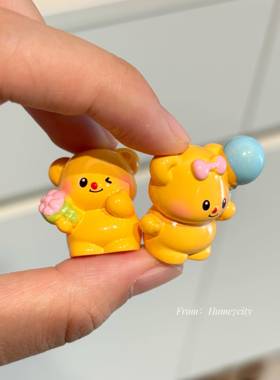 一套6~可爱的黄油熊视频门铃装饰饰品入口门廊创意小装饰饰品