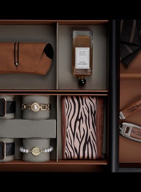 样板间衣帽间首饰组合戒指耳环项链软装道具套装衣柜抽屉软装摆件