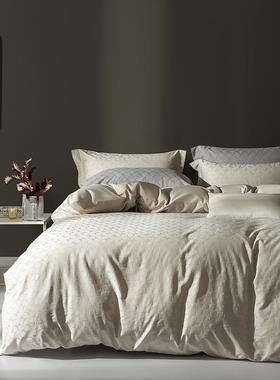 新款100支全棉水洗提花四件套细腻柔软亲肤简奢系列床单被罩床品