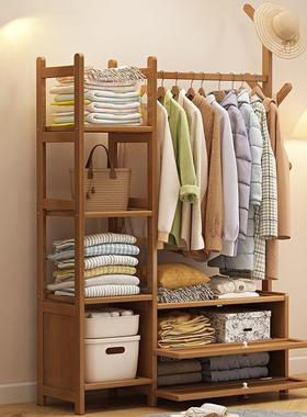 衣帽架落地立式多功能置物架衣服房间进门卧室家用简易组装挂衣架