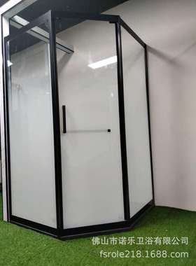 外贸钻石淋浴房哑黑浴室洗澡屏风干湿分离玻璃隔断