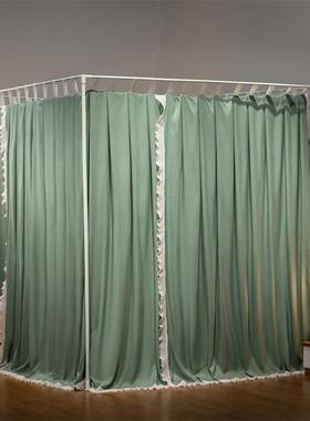 高端公主风落地遮光蚊帐卧室家用新款一体式床帘高级防尘床幔