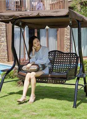 户外秋千庭院荡秋千室外双人吊床室内小院摇篮家用花园铁艺摇摇椅