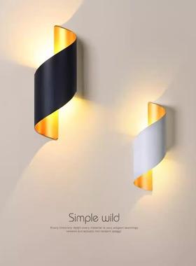 螺旋壁灯户外壁灯led上下发光欧式轻奢防水花园别墅庭院墙壁灯