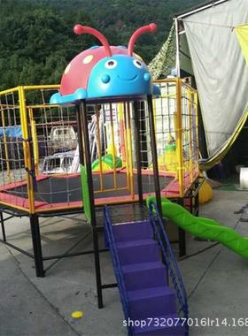 幼儿园儿童户外活动带滑梯钢架蹦床室内小型单人蹦蹦床蹦极跳床